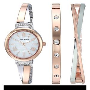 Anne Klein Women’s Swarovski Crystal Watch Set